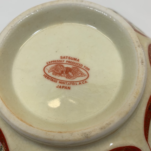 Satsuma peacock lotus bowl Heritage Mint Japan Vintage - Picture 8 of 8